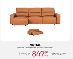 Meubles RD ARCHILLE Genuine Leather Power Modular with Sliders offer