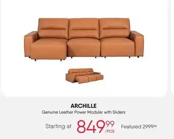 Meubles RD ARCHILLE Genuine Leather Power Modular with Sliders offer