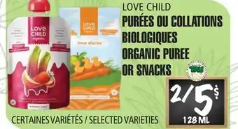 Marches Tau PURÉES OU COLLATIONS BIOLOGIQUES LOVE CHILD offer