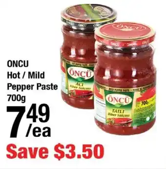 Arz Fine Foods ONCU Hot / Mild Pepper Paste offer