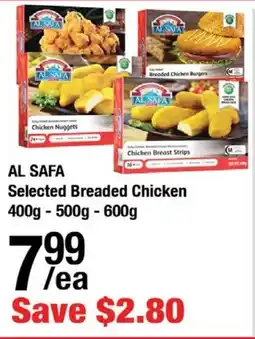 Arz Fine Foods Al safa selected breaded chicken offer