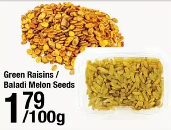 Arz Fine Foods Green Raisins / Baladi Melon Seeds offer