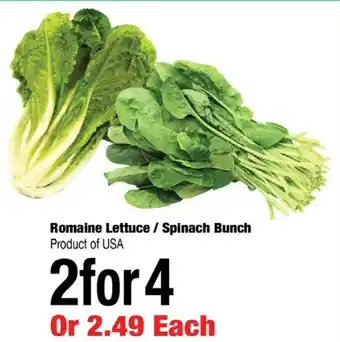 Arz Fine Foods Romaine Lettuce / Spinach Bunch offer