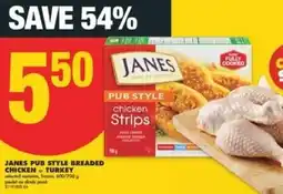 No Frills Janes pub style breaded chicken or turkey offer