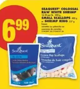 No Frills Seaquest colossal raw white shrimp scallops or small shrimp ring offer