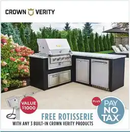 TA Appliances & Barbecues CROWN VERITY ROTISSERIE CROWN VERITY PRODUCTS offer