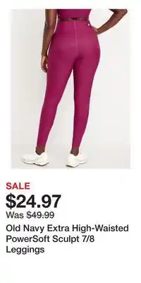 Old Navy Old Navy Extra High-Waisted PowerSoft Sculpt 7/8 Leggings offer