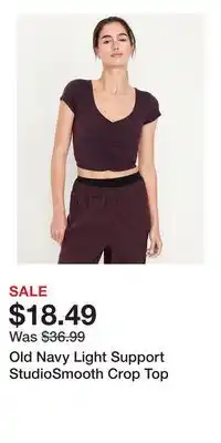 Old Navy Old Navy Light Support StudioSmooth Crop Top offer