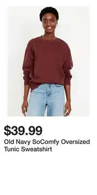 Old Navy Old Navy SoComfy Oversized Tunic Sweatshirt offer