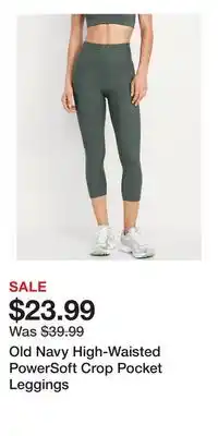 Old Navy Old Navy High-Waisted PowerSoft Crop Pocket Leggings offer