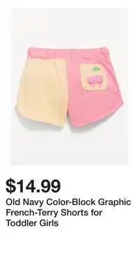 Old Navy Old Navy Color-Block Graphic French-Terry Shorts for Toddler Girls offer