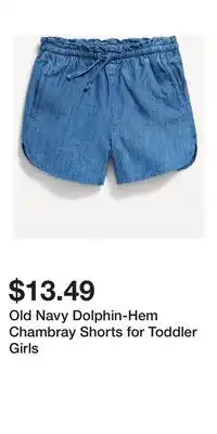 Old Navy Old Navy Dolphin-Hem Chambray Shorts for Toddler Girls offer