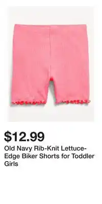 Old Navy Old Navy Rib-Knit Lettuce-Edge Biker Shorts for Toddler Girls offer