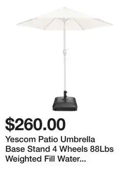 Newegg Yescom Patio Umbrella Base Stand 4 Wheels 88Lbs Weighted Fill Water Sand Market Outdoor,YES0515 offer