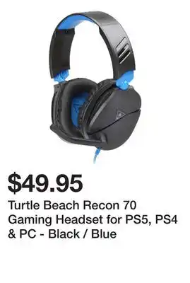 Newegg Turtle Beach Recon 70 Gaming Headset for PS5, PS4 & PC - Black / Blue offer