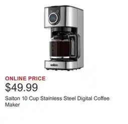 Costco Salton 10 Cup Stainless Steel Digital Coffee Maker offer