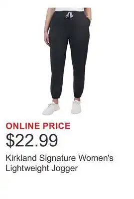 Costco Kirkland Signature Women's Lightweight Jogger offer