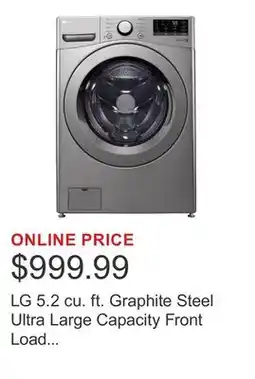 Costco LG 5.2 cu. ft. Graphite Steel Ultra Large Capacity Front Load Washer with 6Motion Technology offer