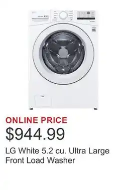 Costco LG White 5.2 cu. Ultra Large Front Load Washer offer