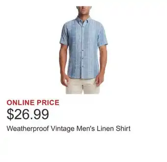 Costco Weatherproof Vintage Men's Linen Shirt offer