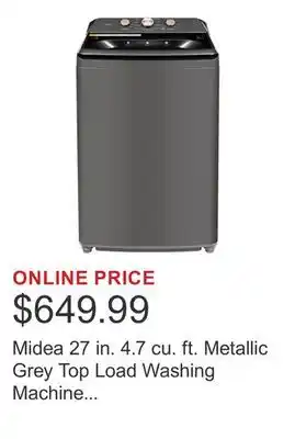 Costco Midea 27 in. 4.7 cu. ft. Metallic Grey Top Load Washing Machine with Bronze Trim offer