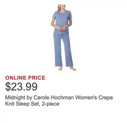 Costco Midnight by Carole Hochman Women's Crepe Knit Sleep Set, 2-piece offer