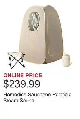 Costco Homedics Saunazen Portable Steam Sauna offer