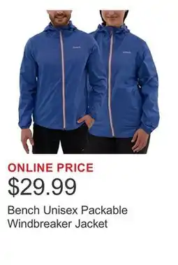 Costco Bench Unisex Packable Windbreaker Jacket offer