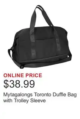 Costco Mytagalongs Toronto Duffle Bag with Trolley Sleeve offer