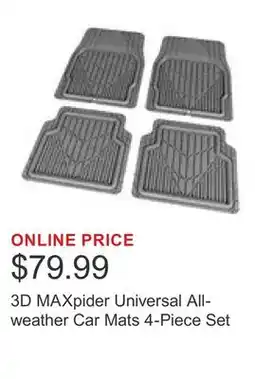 Costco 3D MAXpider Universal All-weather Car Mats 4-Piece Set offer