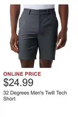 Costco 32 Degrees Men's Twill Tech Short offer