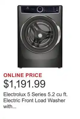 Costco Electrolux 5 Series 5.2 cu ft. Electric Front Load Washer with LuxCare Wash System offer