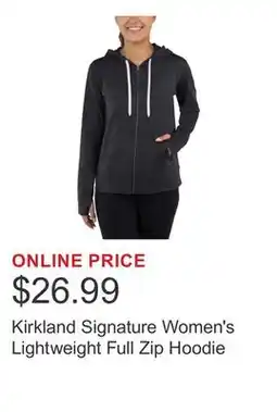 Costco Kirkland Signature Women's Lightweight Full Zip Hoodie offer