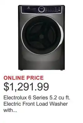 Costco Electrolux 6 Series 5.2 cu ft. Electric Front Load Washer with SmartBoost offer