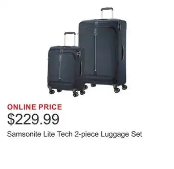 Costco Samsonite Lite Tech 2-piece Luggage Set offer