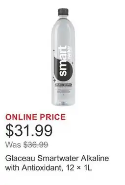 Costco Glaceau Smartwater Alkaline with Antioxidant, 12 × 1L offer