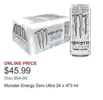 Costco Monster Energy Zero Ultra 24 x 473 ml offer