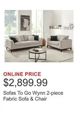 Costco Sofas To Go Wynn 2-piece Fabric Sofa & Chair offer