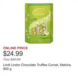 Costco Lindt Lindor Chocolate Truffles Cornet, Matcha, 900 g offer