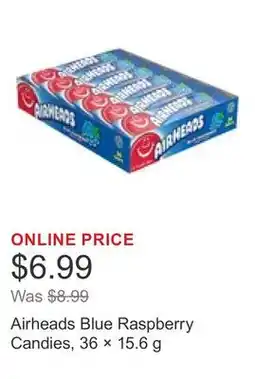 Costco Airheads Blue Raspberry Candies, 36 × 15.6 g offer