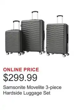 Costco Samsonite Movelite 3-piece Hardside Luggage Set offer