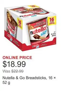 Costco Nutella & Go Breadsticks, 16 × 52 g offer