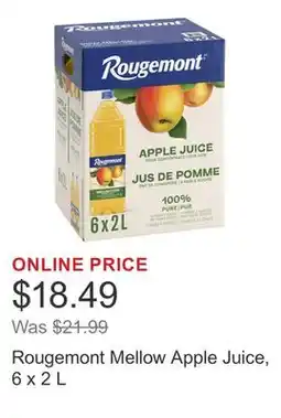 Costco Rougemont Mellow Apple Juice, 6 x 2 L offer