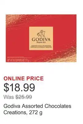 Costco Godiva Assorted Chocolates Creations, 272 g offer