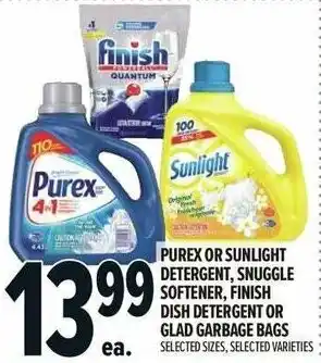 Metro Purex or sunlight detergent and snuggle softener offer