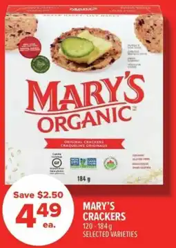 Metro Mary's crackers offer