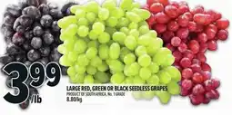 Metro Large red, green or black seedless grapes offer