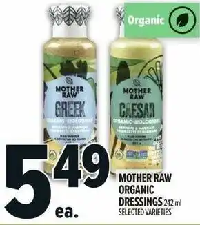 Metro Mother raw organic dressings 242 offer