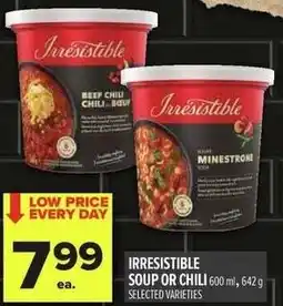 Metro Irresistible soup or chili offer