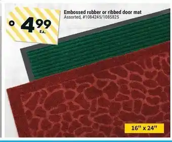 Giant Tiger Embosses rubber or ribbed door mat offer
